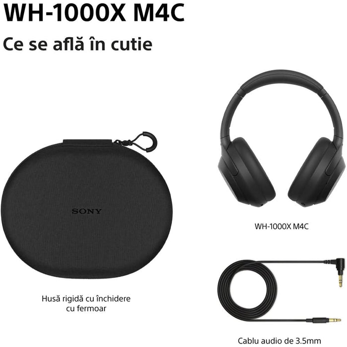 Casti SONY WH-1000XM4CB, Bluetooth, Over-ear, Microfon, Noise Cancelling, negru WALTI