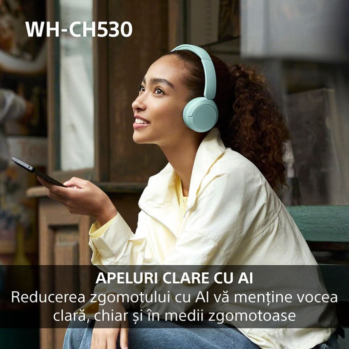 Casti SONY WH-CH530G, Bluetooth, On-Ear, Microfon, Mint WALTI