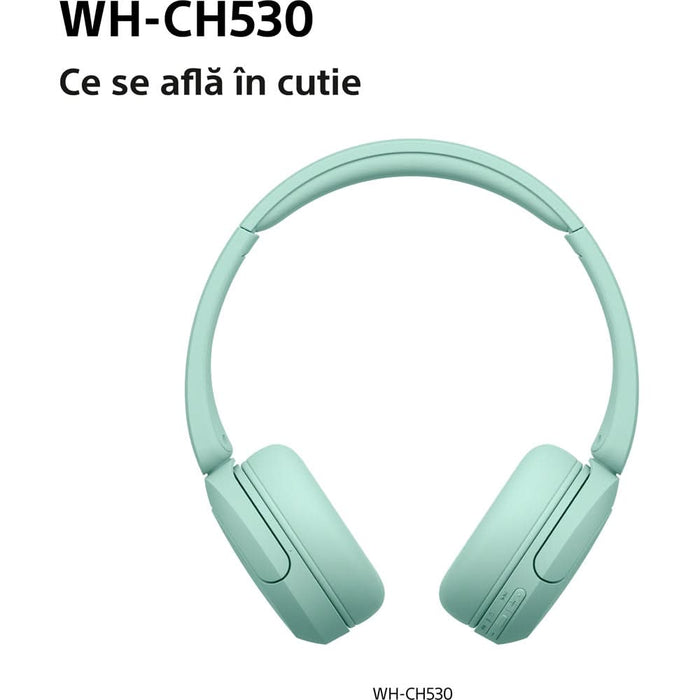 Casti SONY WH-CH530G, Bluetooth, On-Ear, Microfon, Mint WALTI