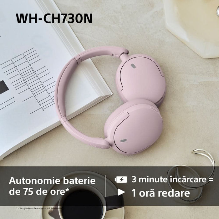 Casti SONY WH-CH730NB, Bluetooth, Over-Ear, Microfon, Noise Cancelling, negru WALTI