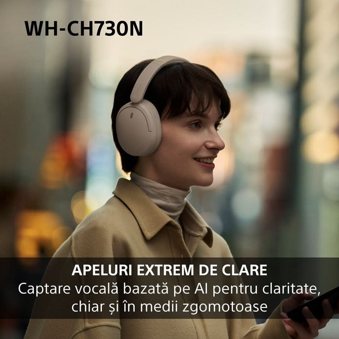 Casti SONY WH-CH730NB, Bluetooth, Over-Ear, Microfon, Noise Cancelling, negru WALTI