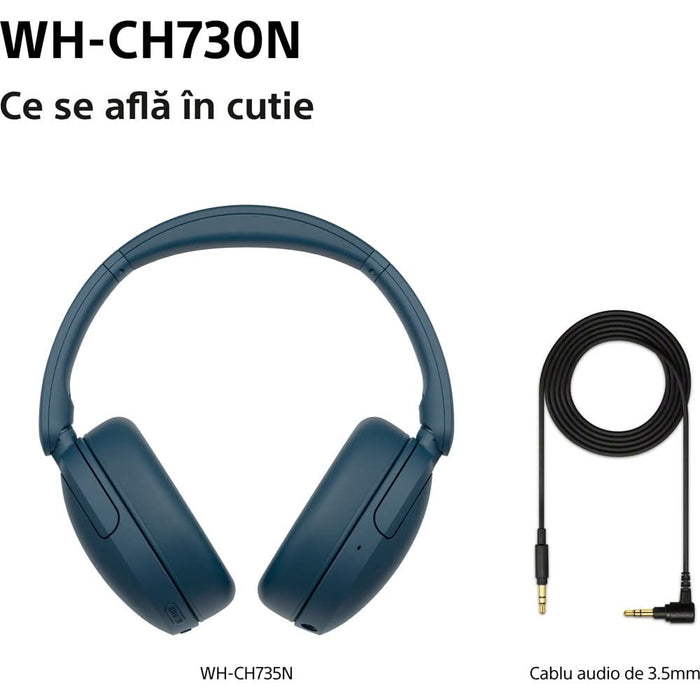 Casti SONY WH-CH730NL, Bluetooth, Over-Ear, Microfon, Noise Cancelling, albastru WALTI