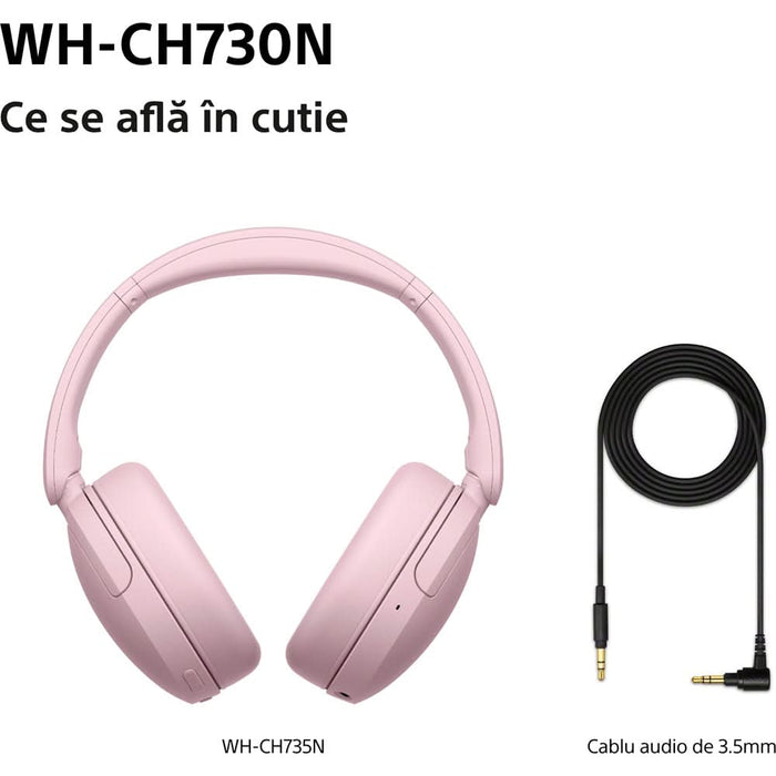 Casti SONY WH-CH730NP, Bluetooth, Over-Ear, Microfon, Noise Cancelling, roz WALTI