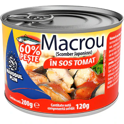 NAVODUL PLIN Macrou in Sos Tomat 200 g - WALTI WALTI