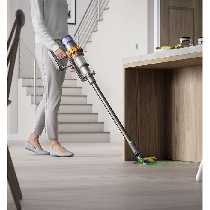Aspirator vertical DYSON V15 Detect Absolute 49471901, 0.76l, autonomie max 60 min, Senzor Piezo, argintiu-galben WALTI