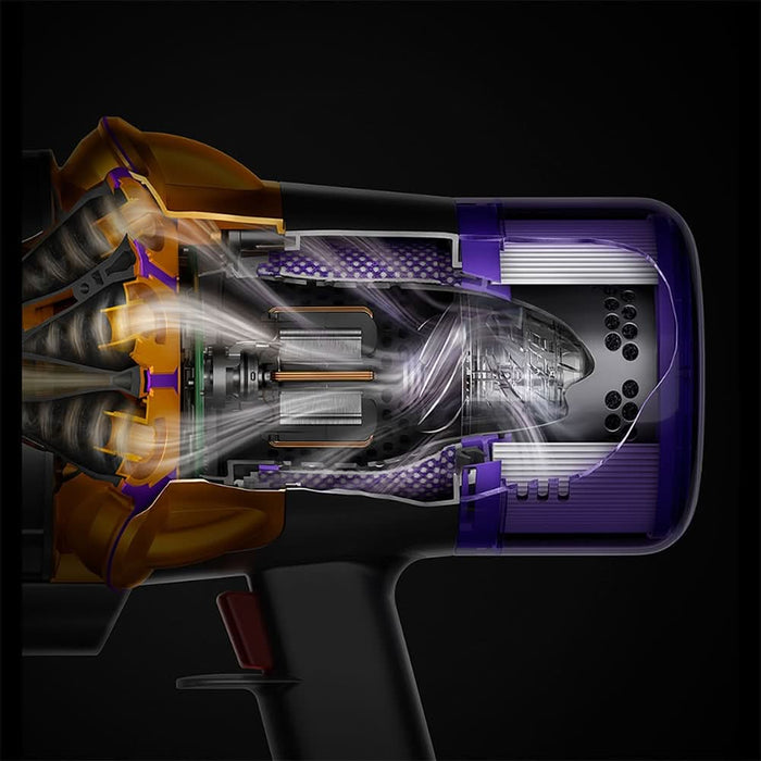 Aspirator vertical DYSON V12 Slim Detect Absolute 2026 49487601, 0.35l, autonomie max 60 min, 25.2V, Motor Hyperdymium, galben-mov WALTI