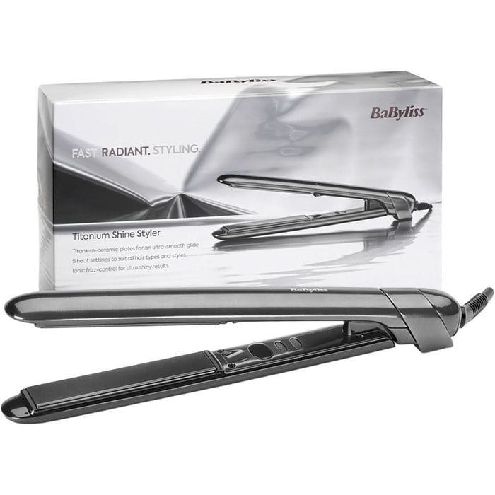 Placa de indreptat parul BABYLISS Titanium Shine ST620E, 230 grade, negru WALTI