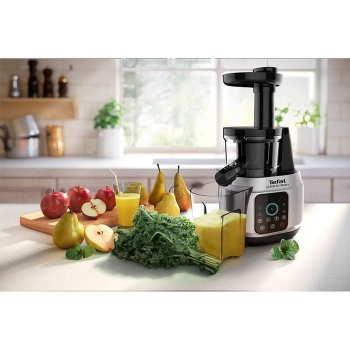 Storcator fructe si legume TEFAL ZC420E38 Juice N'Clean, 0.8l, 150W, 2 trepte viteza, negru-argintiu WALTI