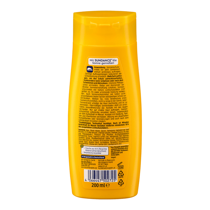 SUNDANCE Lapte pentru Soare cu Factor de Protecție Foarte Ridicat SPF 50, 200 ml WALTI