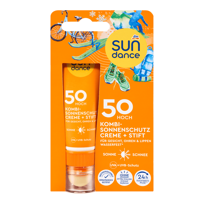 SUNDANCE Set de protecție solară pentru față: cremă + stick SPF 50 (25 ml și 3 g), 1 buc WALTI