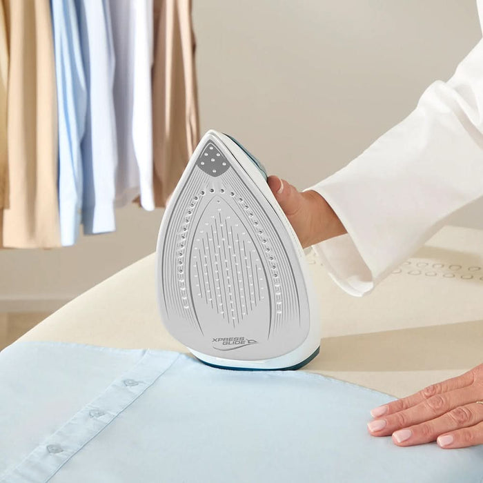 Statie de calcat TEFAL Power Pro Compact SV6212E0, 2400W, 380g/min, 1.7l, talpa ceramica Xpress Glide, albastru-alb WALTI