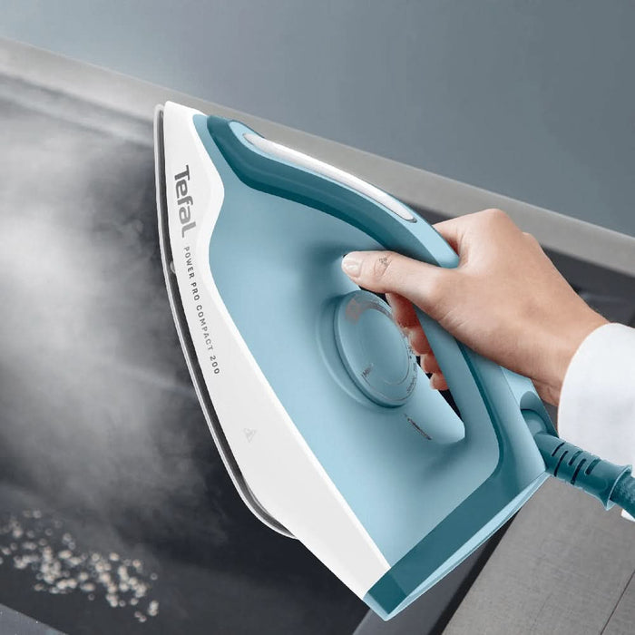 Statie de calcat TEFAL Power Pro Compact SV6212E0, 2400W, 380g/min, 1.7l, talpa ceramica Xpress Glide, albastru-alb WALTI