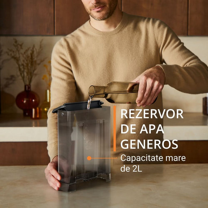 Espressor manual KRUPS Authentic XP381810, 2l, 15 bar, sistem Cappuccino, negru-argintiu WALTI