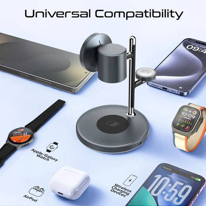 Incarcator wireless PROMATE Synergy-3, 1x USB-C, MagSafe, 15W, negru WALTI