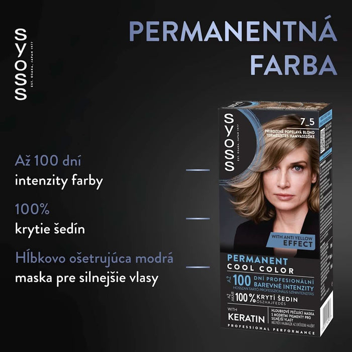 syoss Vopsea permanentă blond natural 7-5, 1 buc WALTI