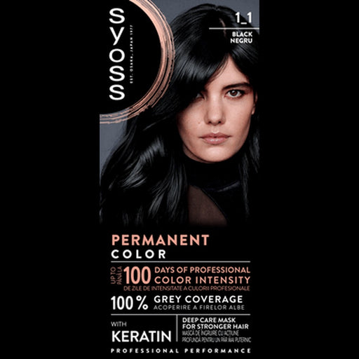 syoss Baseline Color Vopsea de Par Nuanta Black 115 ml - WALTI WALTI