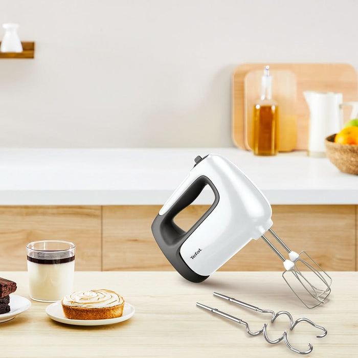 Mixer de mana TEFAL Prep'Mix HT461138, 0.6l, 500W, 5 trepte viteza, alb-gri inchis WALTI