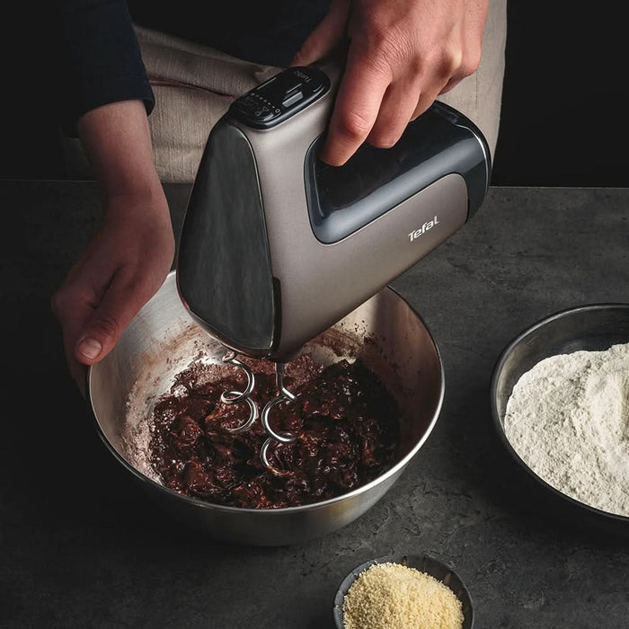 Mixer de mana TEFAL Powermix Silence HT660EE0, 850W, 5 trepte viteza, gri-negru WALTI