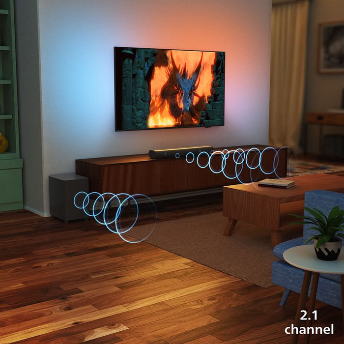 Soundbar PHILIPS TAB6100/10, 2.1, 400W, Bluetooth, Subwoofer Wireless, Dolby Atmos, negru WALTI