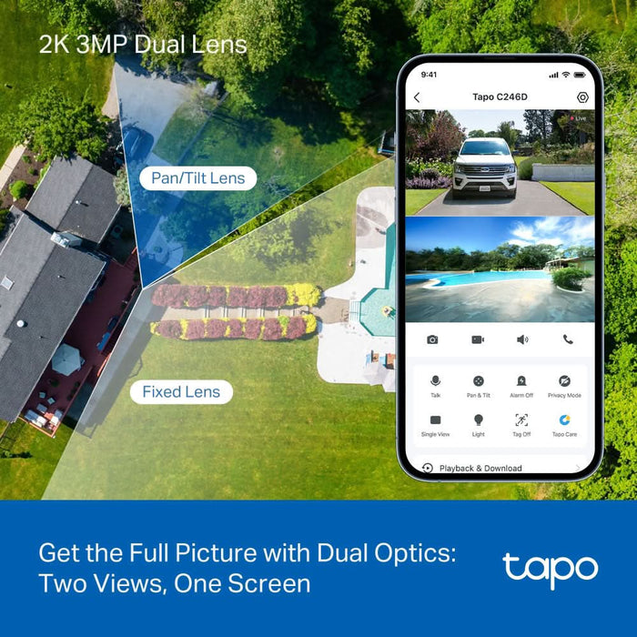 Camera IP Wireless Duala Tapo C246D, 6MP, IR, Night Vision, alb WALTI