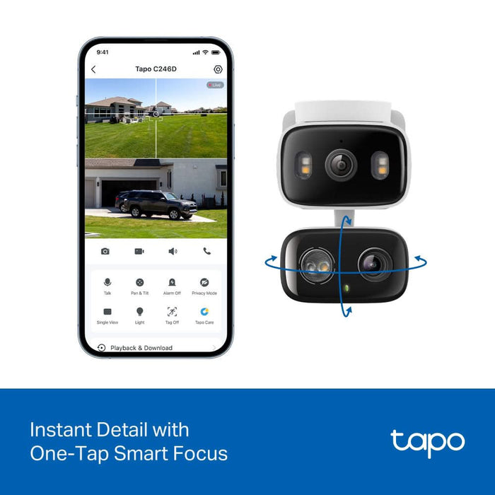 Camera IP Wireless Duala Tapo C246D, 6MP, IR, Night Vision, alb WALTI