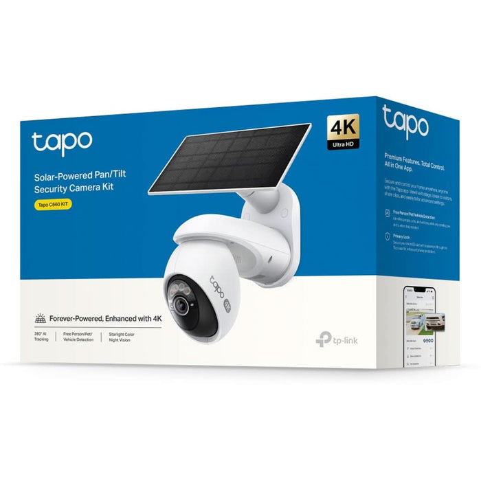 Kit camera IP Wireless exterior TP-LINK Tapo C660, 8MP, 2160 p, IP66, IR, Night Vision, alb WALTI