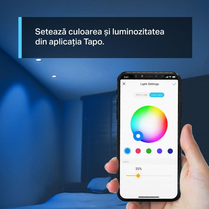 Bec LED Smart TP-LINK Tapo L630, GU10, 3.7W, 350lm, Wi-Fi, lumina variabila, compatibil Alexa, Google Assistant WALTI