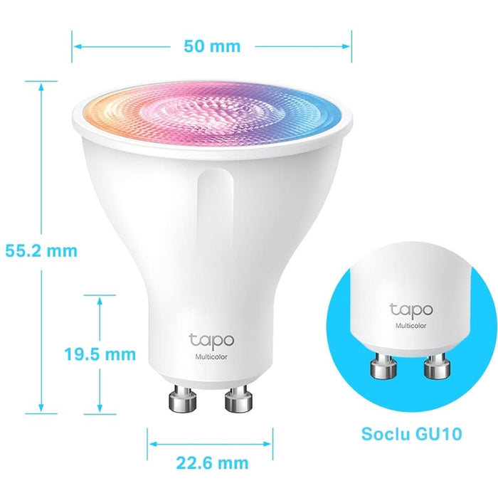 Bec LED Smart TP-LINK Tapo L630, GU10, 3.7W, 350lm, Wi-Fi, lumina variabila, compatibil Alexa, Google Assistant WALTI