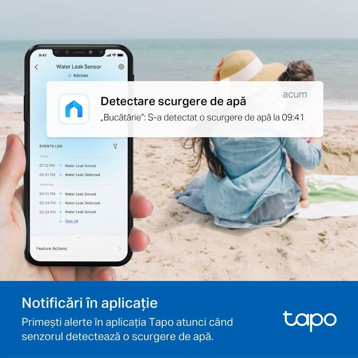 Senzor smart pentru detectarea scurgerilor de apa TP-LINK Tapo T300, IP67, alb WALTI