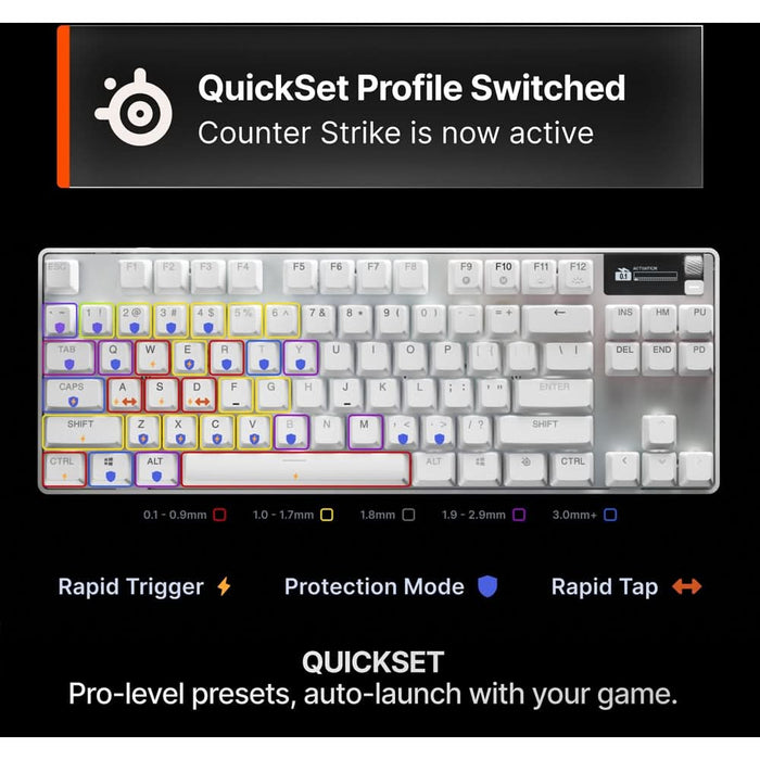 Tastatura Gaming Mecanica STEELSERIES Apex Pro TKL Gen 3, USB, Layout US, alb WALTI