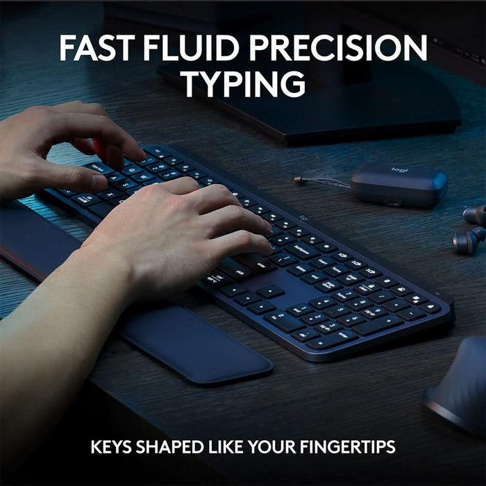 Kit tastatura si mouse Wireless LOGITECH MX KEYS S Combo, USB, Bluetooth, negru WALTI