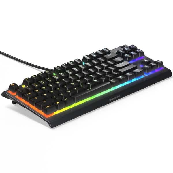 Tastatura Gaming STEELSERIES Apex 3 TKL, Whisper-Quiet Switch, USB, negru WALTI