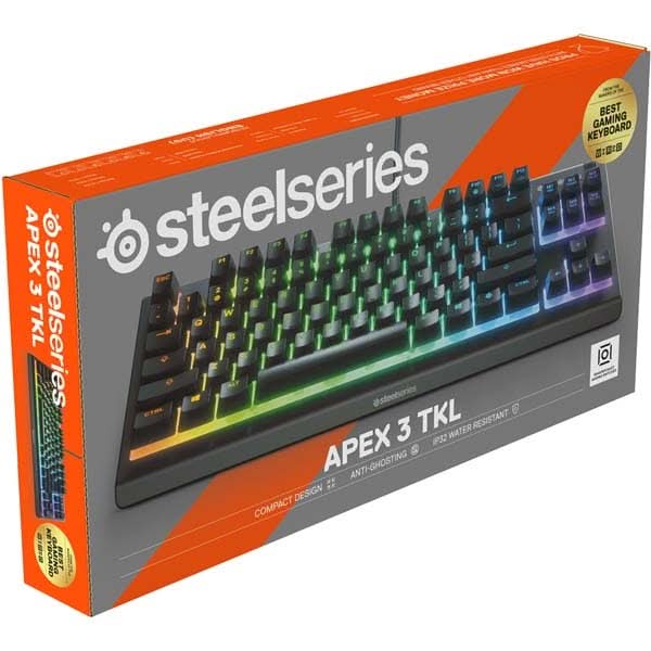 Tastatura Gaming STEELSERIES Apex 3 TKL, Whisper-Quiet Switch, USB, negru WALTI