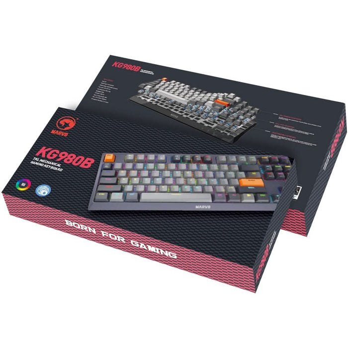 Tastatura Gaming Mecanica MARVO KG980B TKL, USB, Layout US, negru WALTI