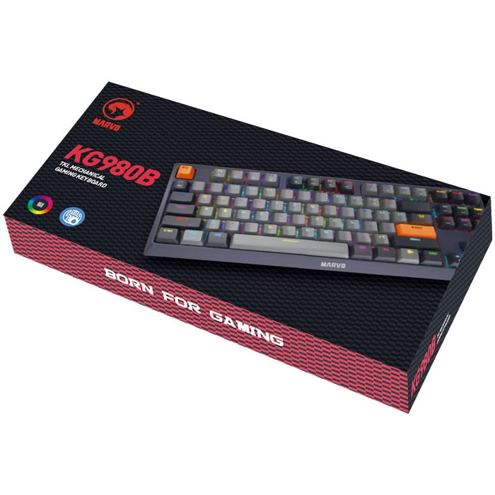 Tastatura Gaming Mecanica MARVO KG980B TKL, USB, Layout US, negru WALTI