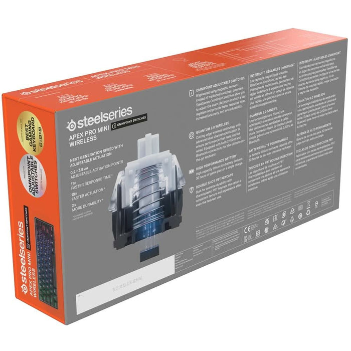 Tastatura Gaming STEELSERIES Apex Pro Mini Wireless, OmniPoint Switch, Bluetooth, negru WALTI