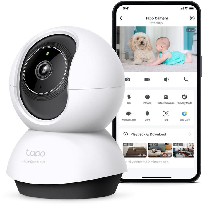 Camera IP Wireless TAPO TC74, 3K, 5MP, IR, Night Vision, alb WALTI