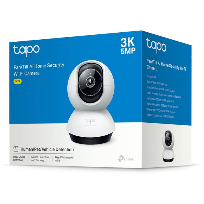 Camera IP Wireless TAPO TC74, 3K, 5MP, IR, Night Vision, alb WALTI