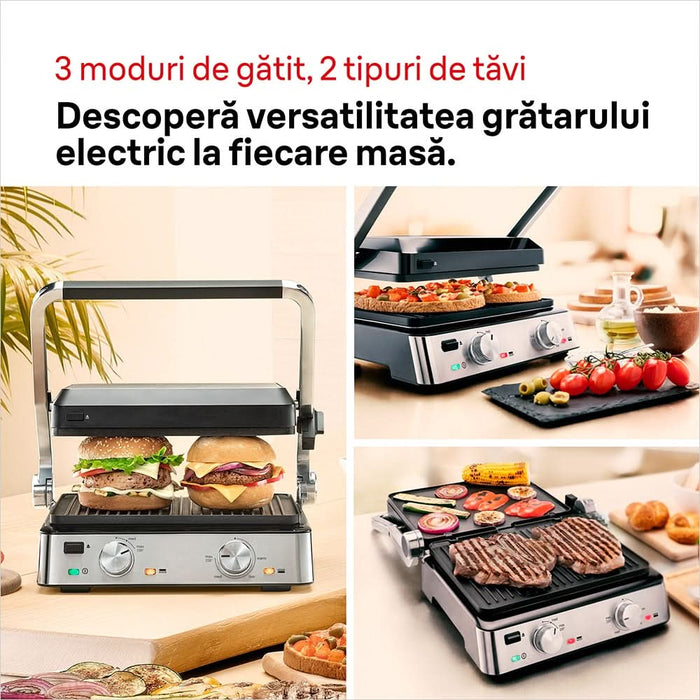 Gratar electric BRAUN MultiGrill CG7020, 2000W, argintiu-negru WALTI