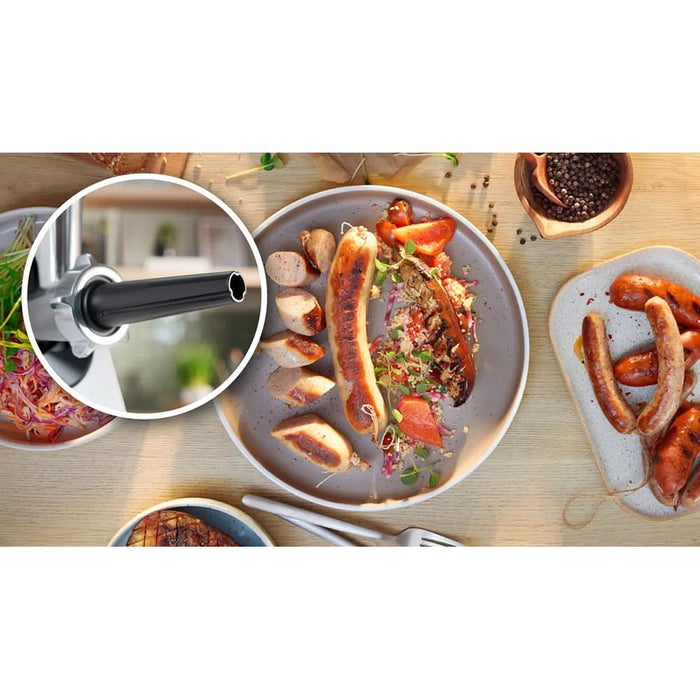 Masina de tocat carne BOSCH MFWS420W, 2.5kg/min, 1900W, accesoriu carnati/kebbe, alb-negru WALTI