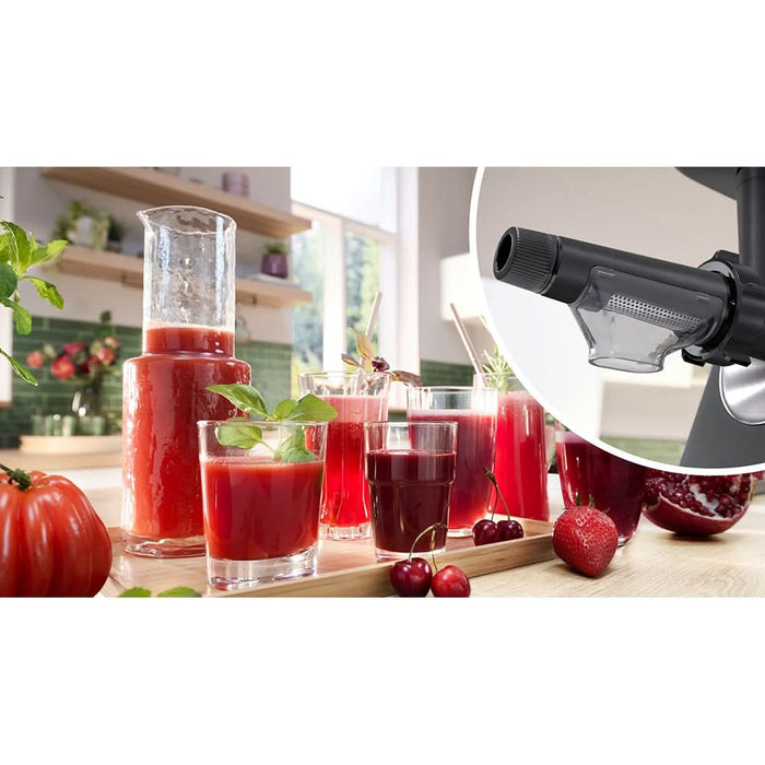 Masina de tocat carne BOSCH ProPower MFWS682B, 3.5kg/min, 2100W, accesoriu carnati/fursecuri/storcator citrice, negru-argintiu WALTI