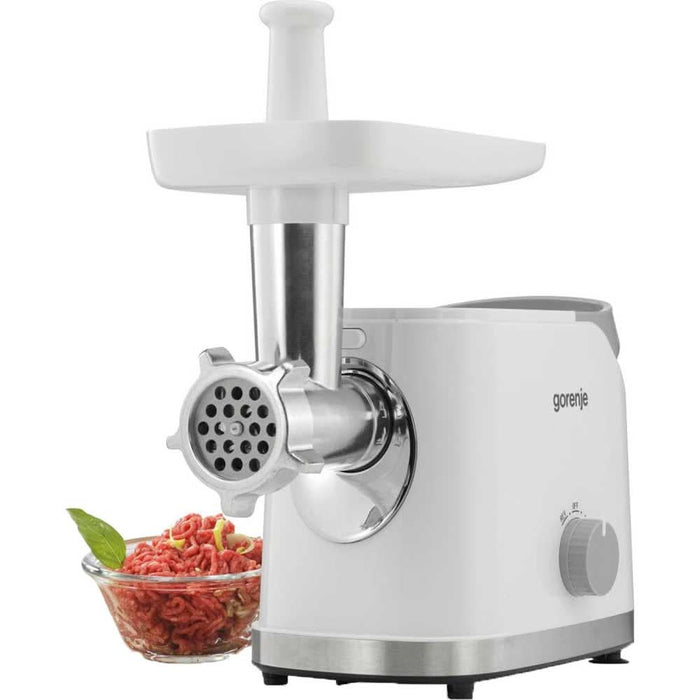 Masina de tocat carne GORENJE MG1802SJW, 2.1kg/min, 1800W, accesoriu feliere/razuire/suc de rosii, alb-argintiu WALTI