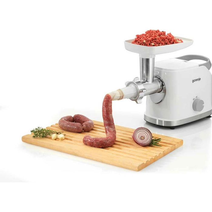 Masina de tocat carne GORENJE MG1802SJW, 2.1kg/min, 1800W, accesoriu feliere/razuire/suc de rosii, alb-argintiu WALTI