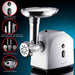 Masina de tocat carne MYRIA MY4075, 0.5kg/min, 1200W, accesoriu carnati/suc de rosii/kebbe, alb-gri - WALTI WALTI