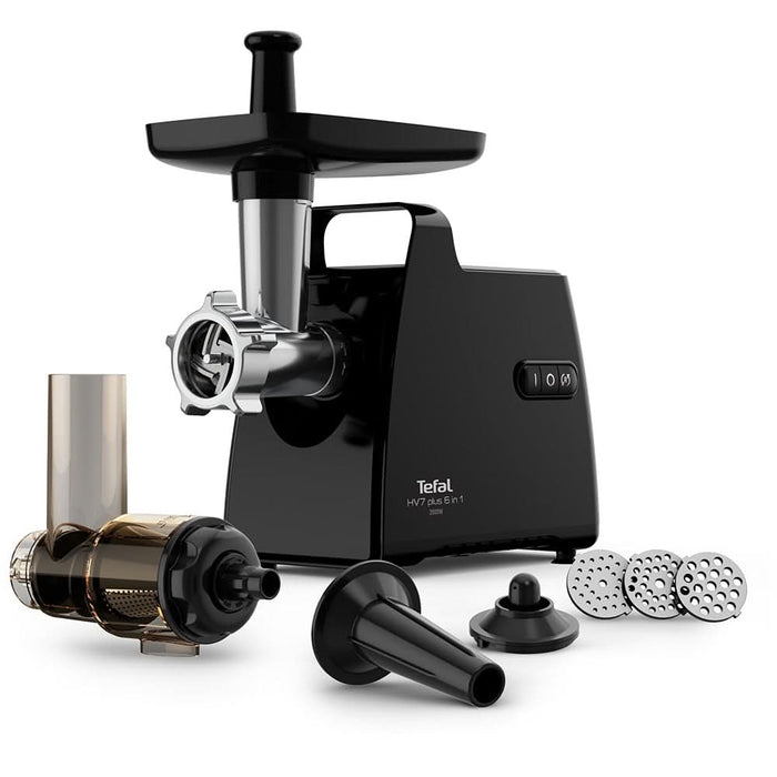 Masina de tocat carne TEFAL NE553838, 2.8kg/min, 2000W, accesoriu carnati/suc de rosii/kebbe, negru WALTI