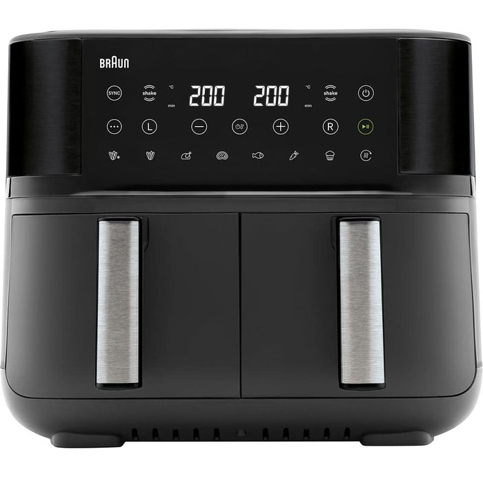 Friteuza cu aer cald dubla BRAUN TwinCook 3 TD3030IBK, 8l, 1.8kg, 2850W, negru-argintiu WALTI