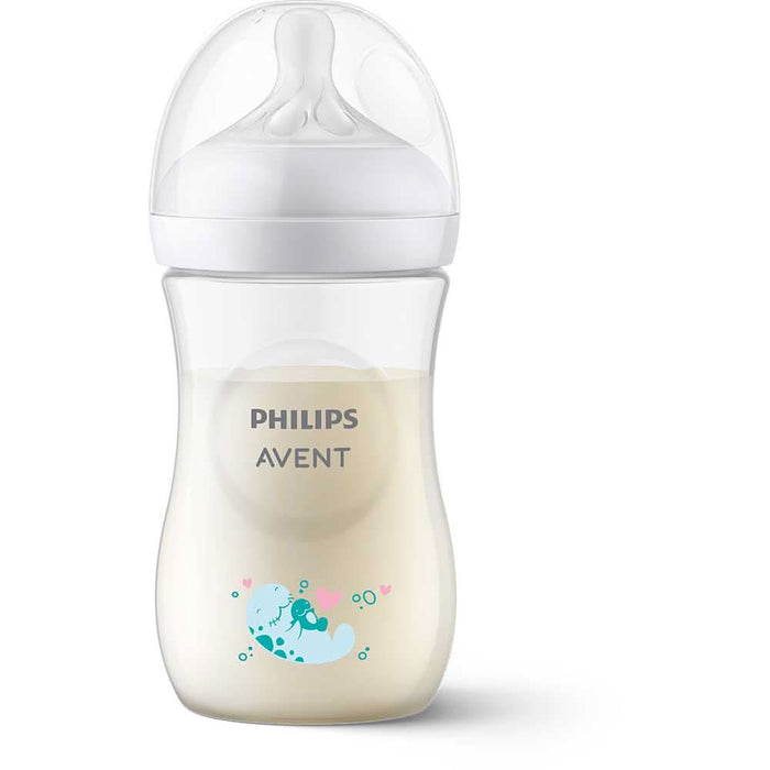 Set PHILIPS AVENT Natural Response SCD837/11: 2 biberoane 260ml + 2 suzete, flux lent, 0-6 luni, multicolor WALTI