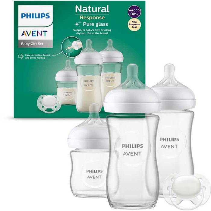Set PHILIPS AVENT Natural Response SCD878/11: biberon 120ml + 2 biberoane 240ml + suzeta, flux lent, 0 luni+, multicolor WALTI