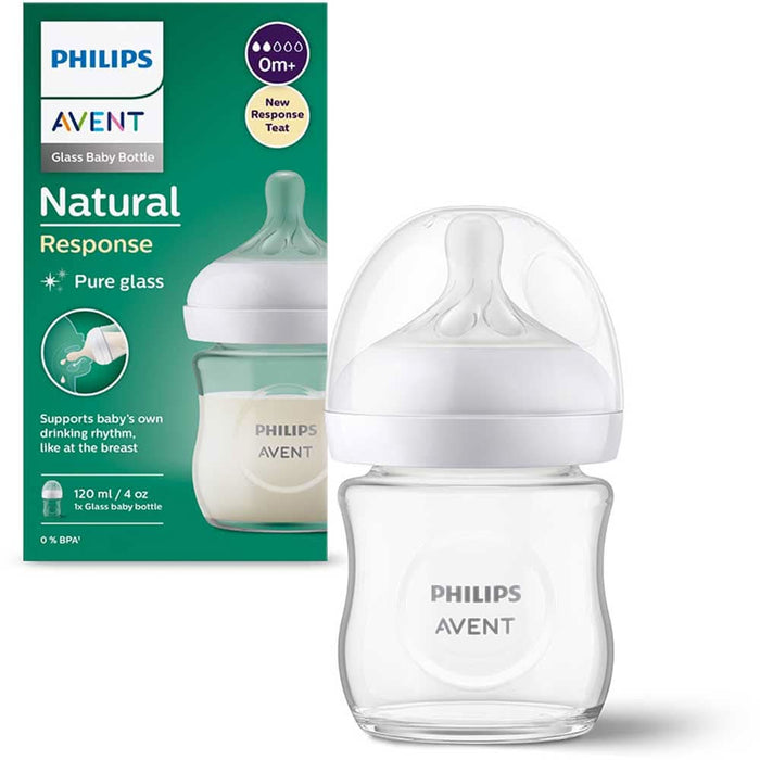 Biberon PHILIPS AVENT Natural Response SCY930/01, flux lent, 0 luni+, 120ml, alb-transparent WALTI