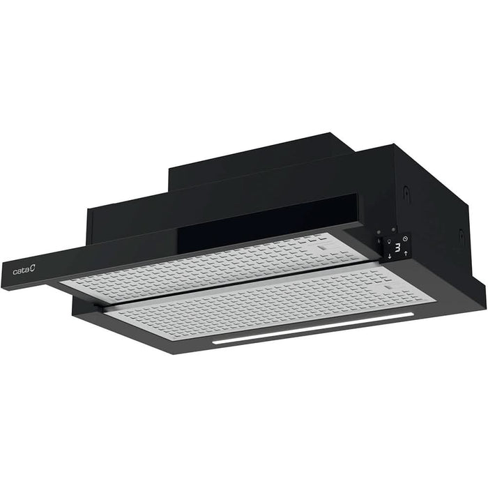 Hota incorporabila telescopica CATA TFH 6830 GBK, 1 motor, 600 m3/h, L 60 cm, negru WALTI